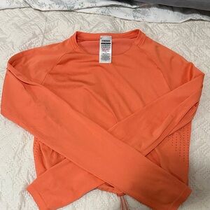 Gymshark Vibrant Orange Long Sleeve crop Top